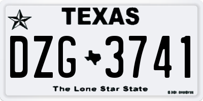 TX license plate DZG3741