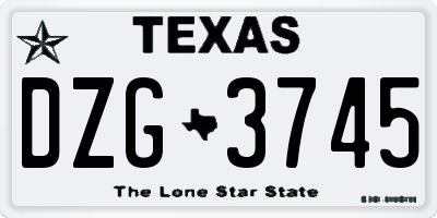TX license plate DZG3745