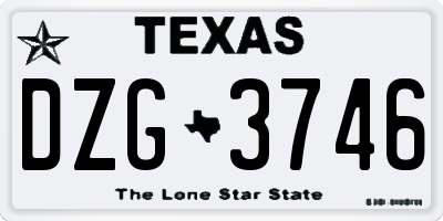 TX license plate DZG3746