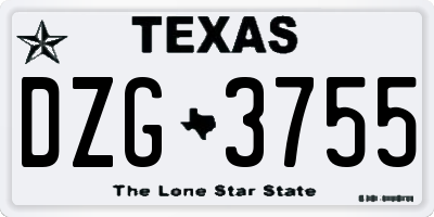 TX license plate DZG3755