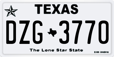 TX license plate DZG3770
