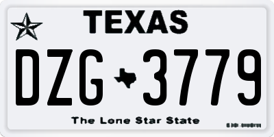 TX license plate DZG3779