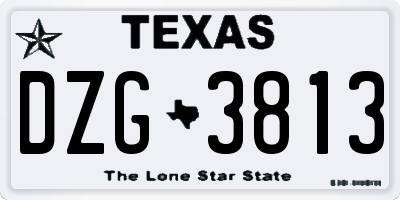TX license plate DZG3813