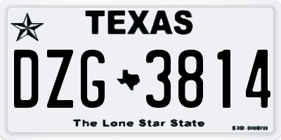 TX license plate DZG3814