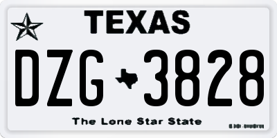 TX license plate DZG3828