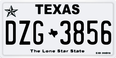 TX license plate DZG3856