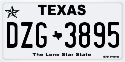TX license plate DZG3895