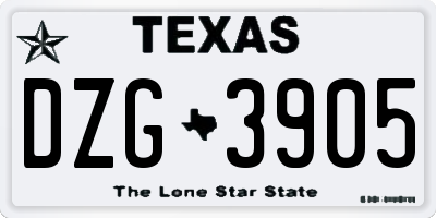 TX license plate DZG3905