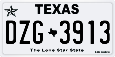 TX license plate DZG3913