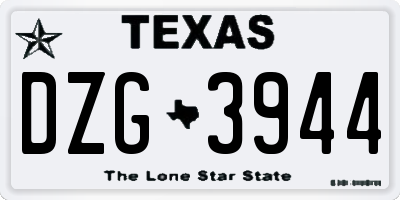 TX license plate DZG3944