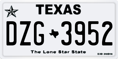 TX license plate DZG3952