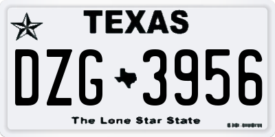 TX license plate DZG3956