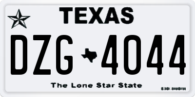TX license plate DZG4044