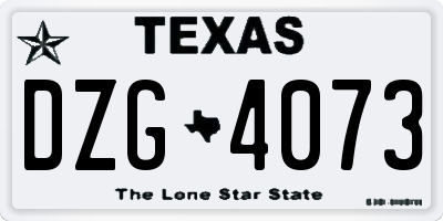 TX license plate DZG4073