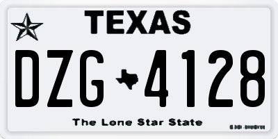 TX license plate DZG4128