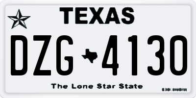 TX license plate DZG4130
