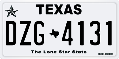 TX license plate DZG4131