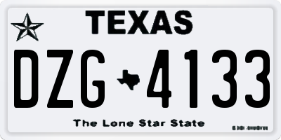 TX license plate DZG4133