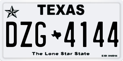 TX license plate DZG4144
