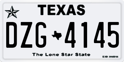 TX license plate DZG4145