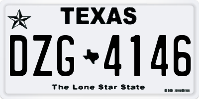 TX license plate DZG4146
