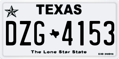 TX license plate DZG4153