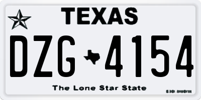 TX license plate DZG4154