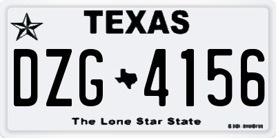 TX license plate DZG4156