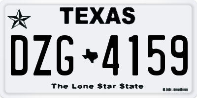 TX license plate DZG4159