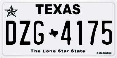 TX license plate DZG4175