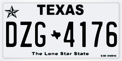 TX license plate DZG4176