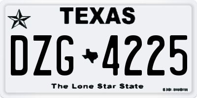 TX license plate DZG4225