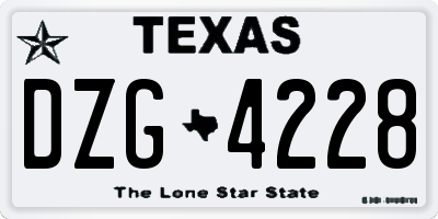 TX license plate DZG4228