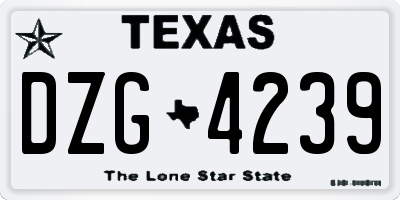 TX license plate DZG4239