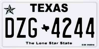 TX license plate DZG4244