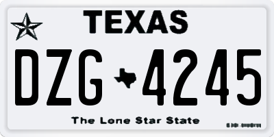 TX license plate DZG4245
