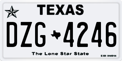 TX license plate DZG4246