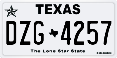 TX license plate DZG4257