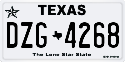 TX license plate DZG4268