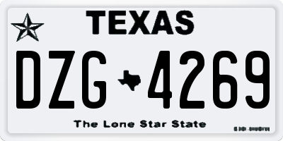 TX license plate DZG4269