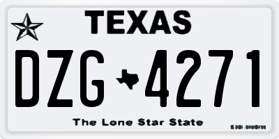 TX license plate DZG4271