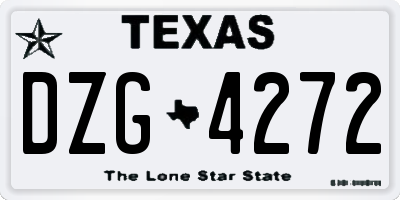 TX license plate DZG4272