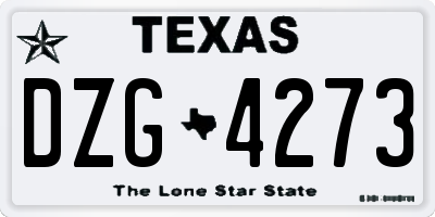 TX license plate DZG4273