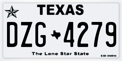 TX license plate DZG4279