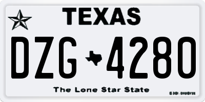 TX license plate DZG4280