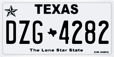TX license plate DZG4282