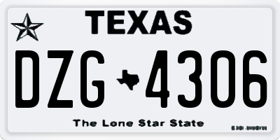 TX license plate DZG4306