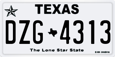TX license plate DZG4313