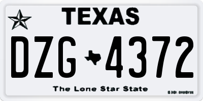 TX license plate DZG4372