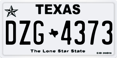 TX license plate DZG4373